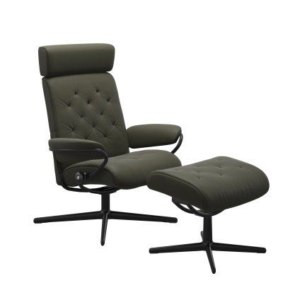 Stressless® Metro Cross Instelbare koptekst met poef