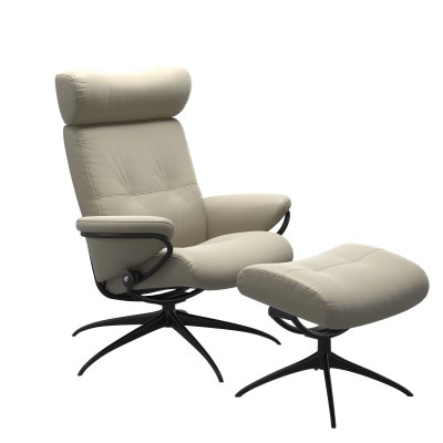 Stressless® Berlin Star fauteuil met voetenbank en verstelbare hoofdsteun