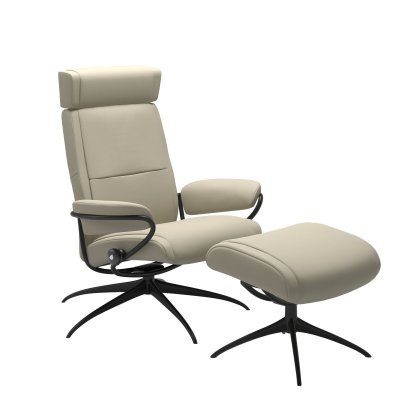 Stressless® Paris fauteuil met hoofdsteunen en voetenbank